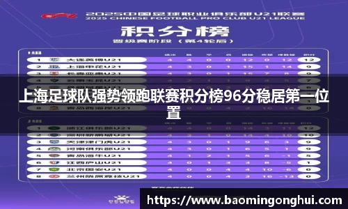 上海足球队强势领跑联赛积分榜96分稳居第一位置